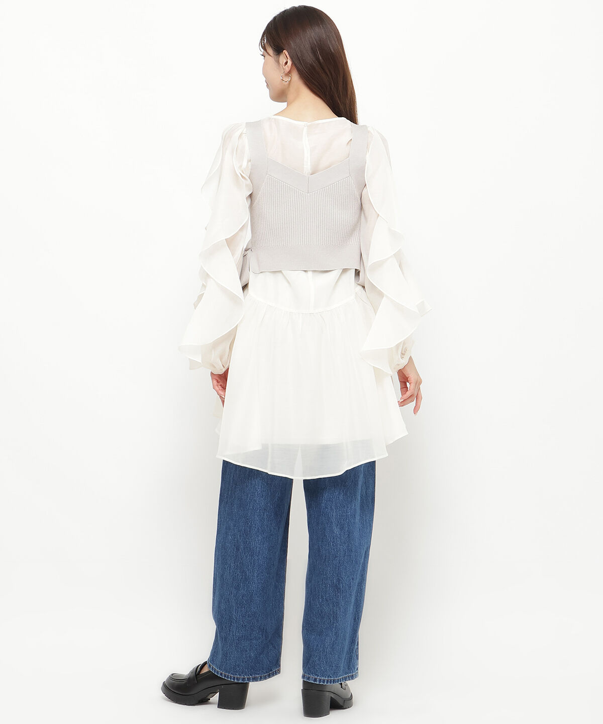 アンドクチュール「ニットレイヤードチュニック」|チュニック|