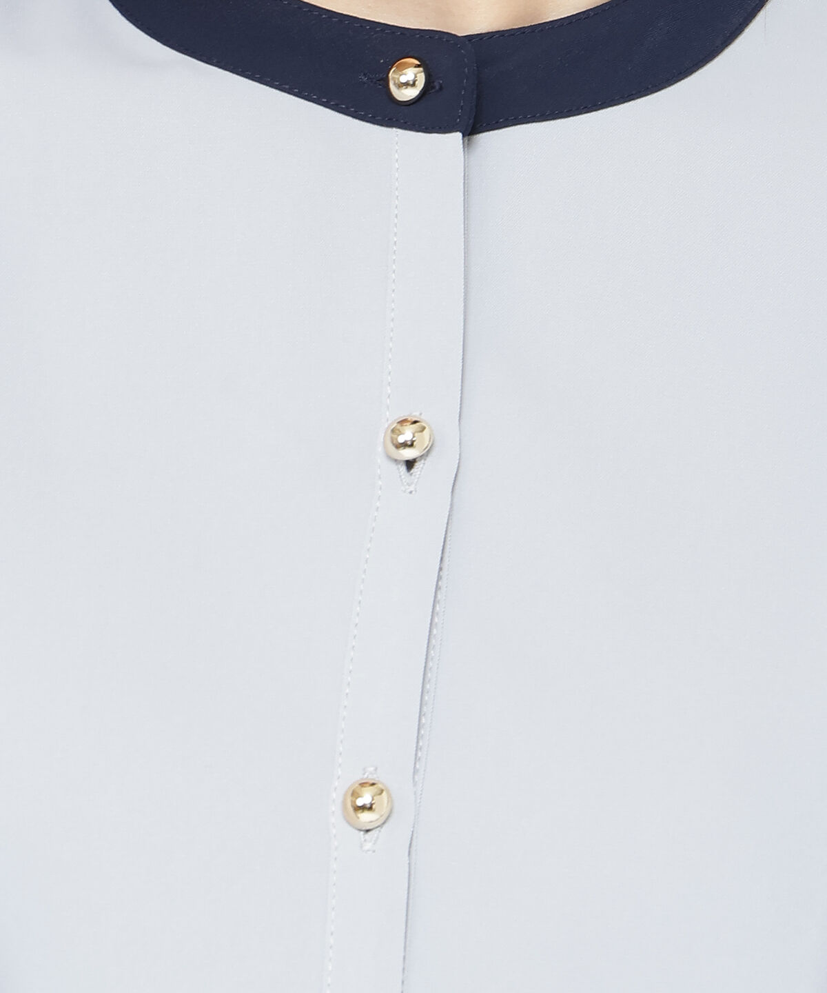 アンドクチュール「ダブルフリル配色ハイカラーブラウス」|シャツ・ブラウス|