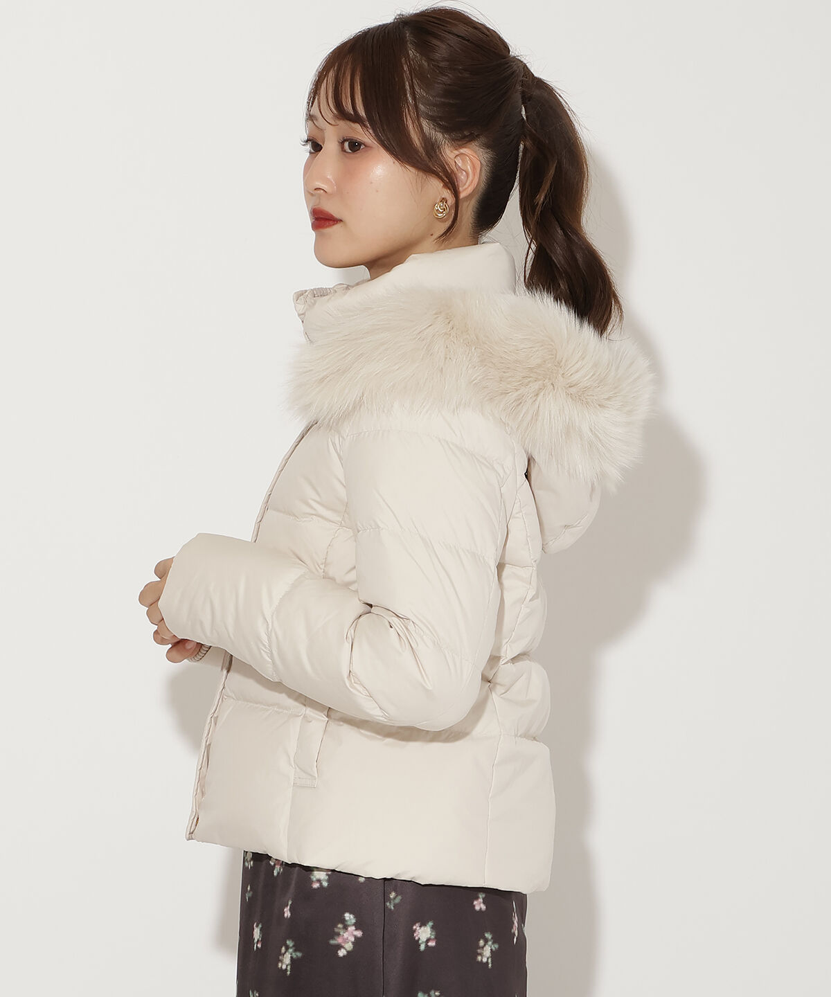 アンドクチュール「FOXファー付きショートダウン」|ダウン|