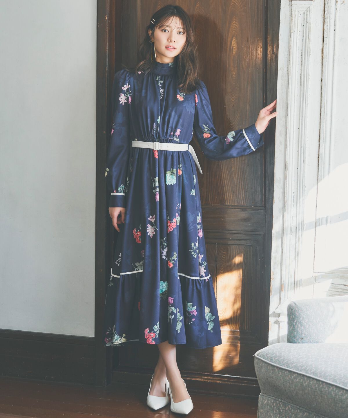 アンドクチュール「クラシックフラワーワンピース」|ワンピース|