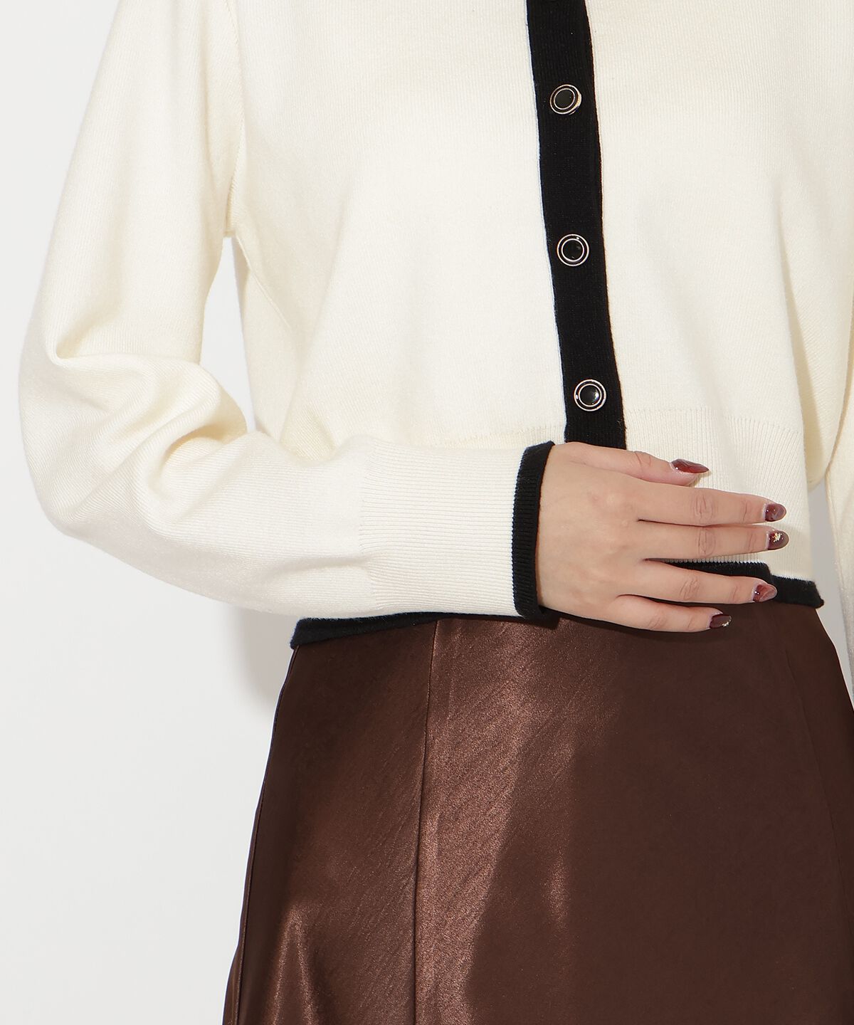 アンドクチュール「配色カーディガン」|カーディガン|