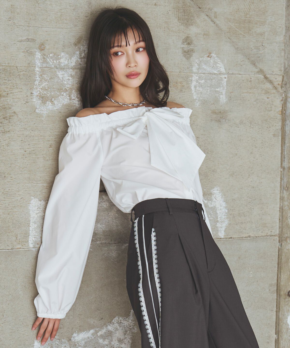 アンドクチュール「ドロストボウタイ2WAYブラウス」|シャツ・ブラウス|