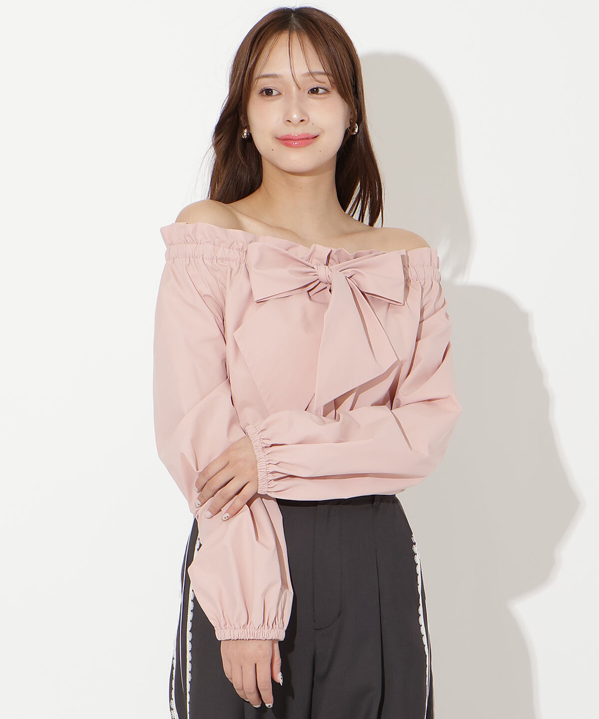 アンドクチュール「ドロストボウタイ2WAYブラウス」|シャツ・ブラウス|