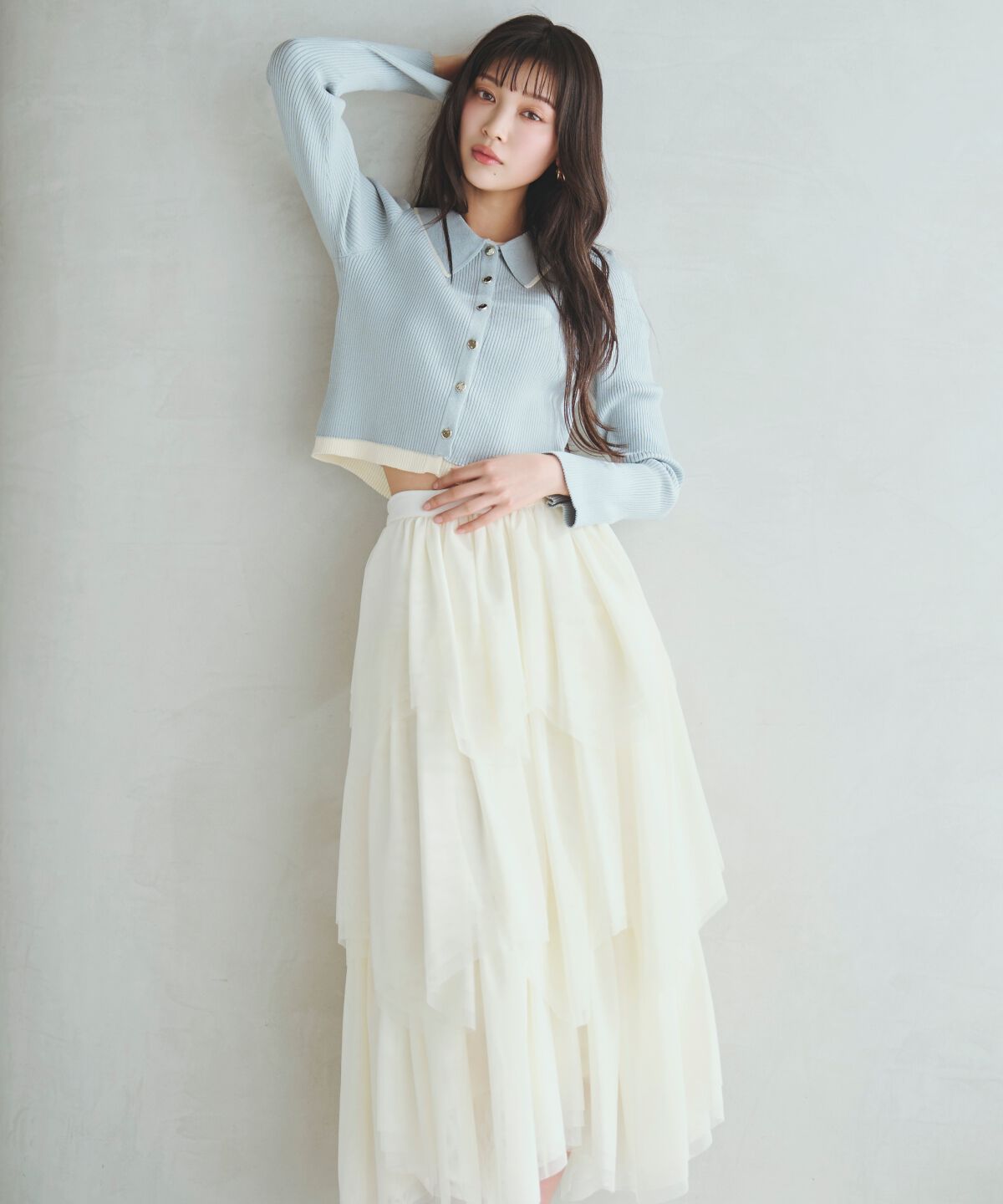 アンドクチュール「チュールティアードスカート」|フレア|