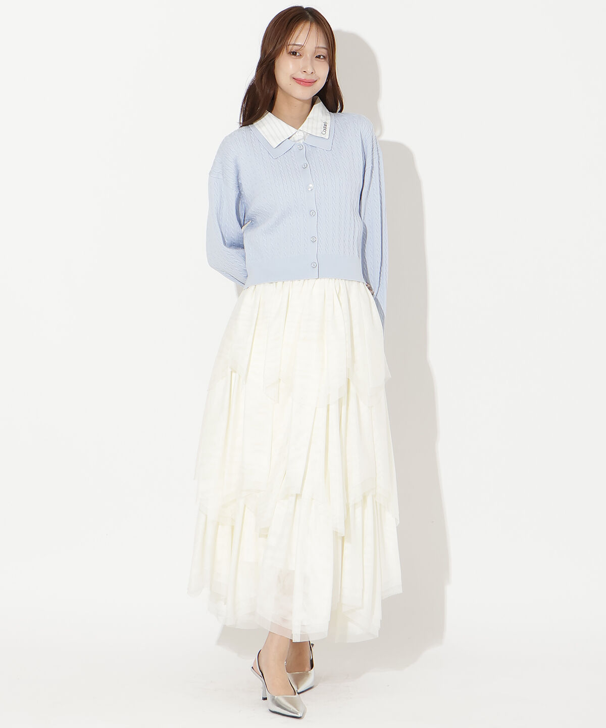 アンドクチュール「チュールティアードスカート」|フレア|