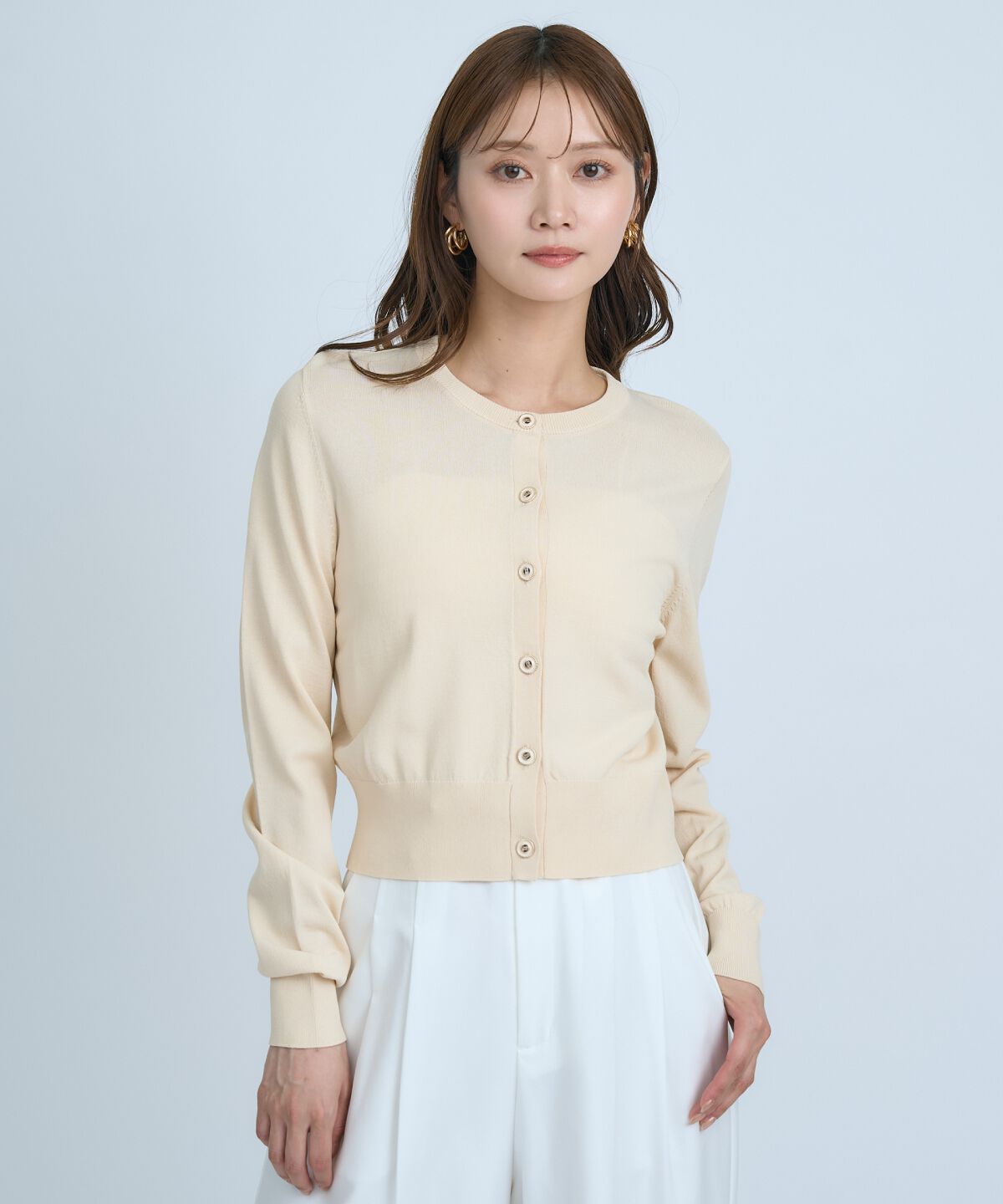 アンドクチュール「クルーネックカーディガン」|カーディガン|