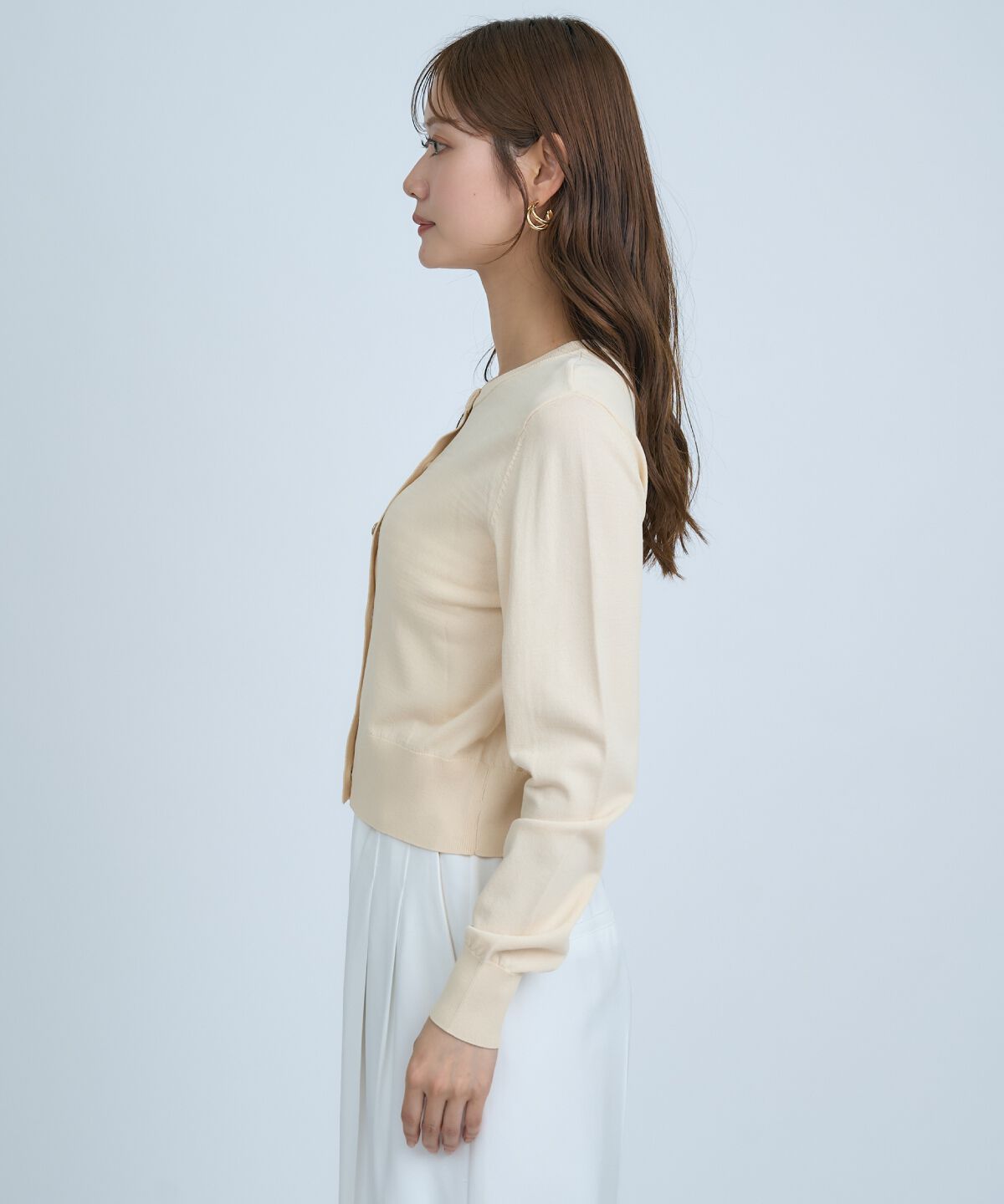 アンドクチュール「クルーネックカーディガン」|カーディガン|