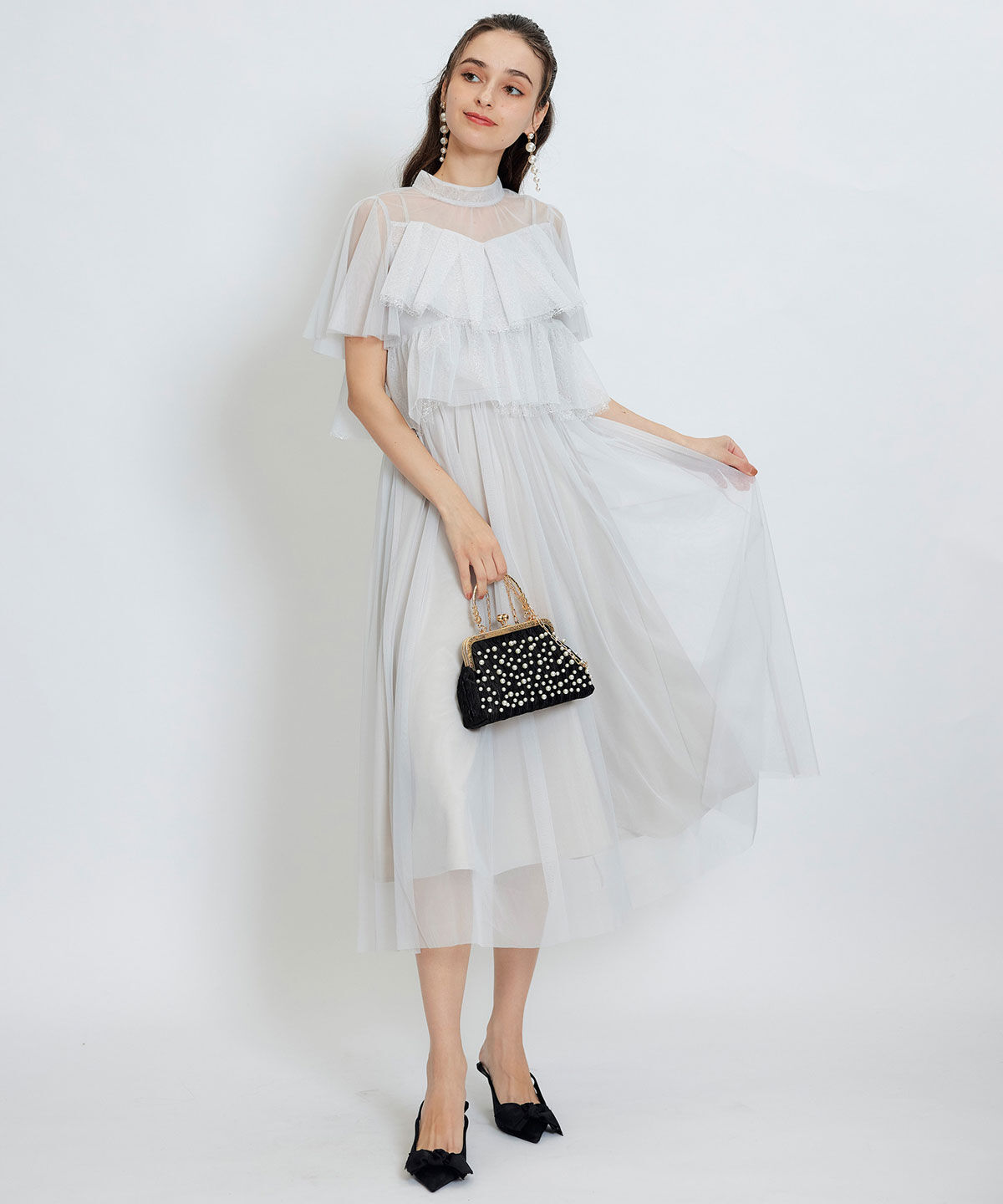 REDYAZEL「パールエンブロイダリー2WAYハンドバッグ」|ショルダー・メッセンジャー|