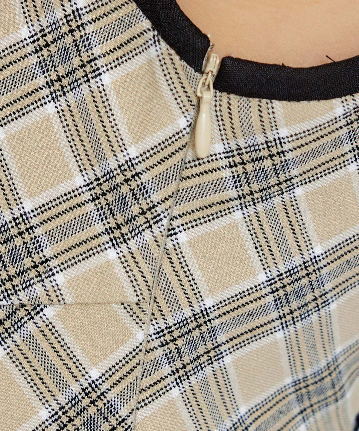 REDYAZEL「パイピングリボンキャミソールチェックフレアロングワンピース」|ワンピース|