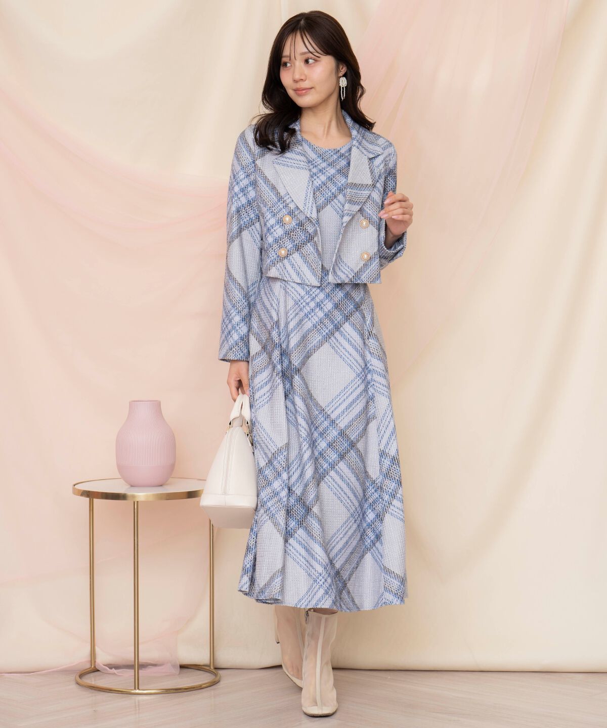 WILLSELECTION「ツイードチェックショートジャケット」|テーラードジャケット|