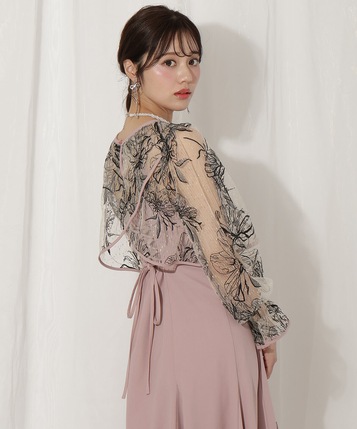 WILLSELECTION「バッククロスレースブラウス&times;レースアップワンピース」|ドレス|