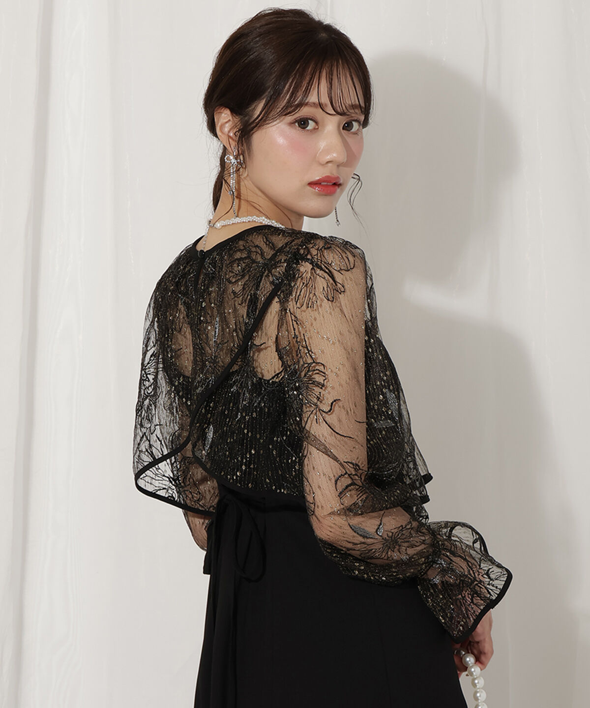 WILLSELECTION「バッククロスレースブラウス&times;レースアップワンピース」|ドレス|