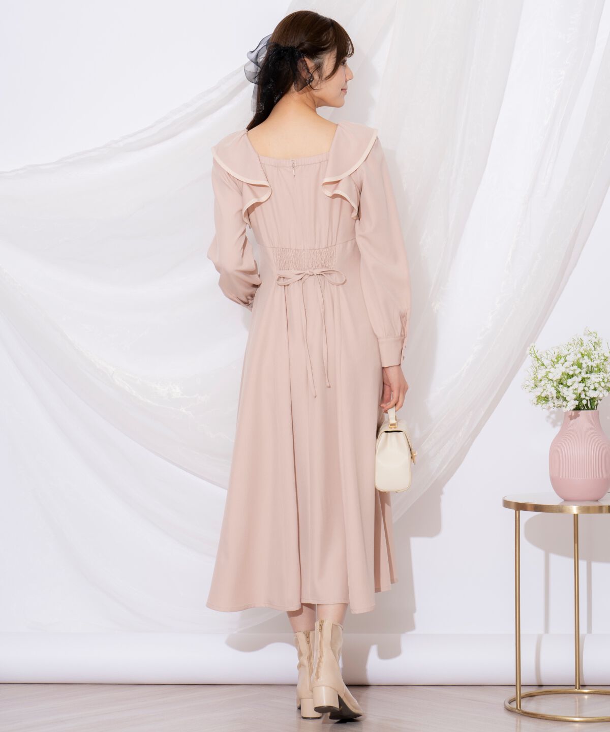 WILLSELECTION「配色パイピングフリルワンピース」|ワンピース|