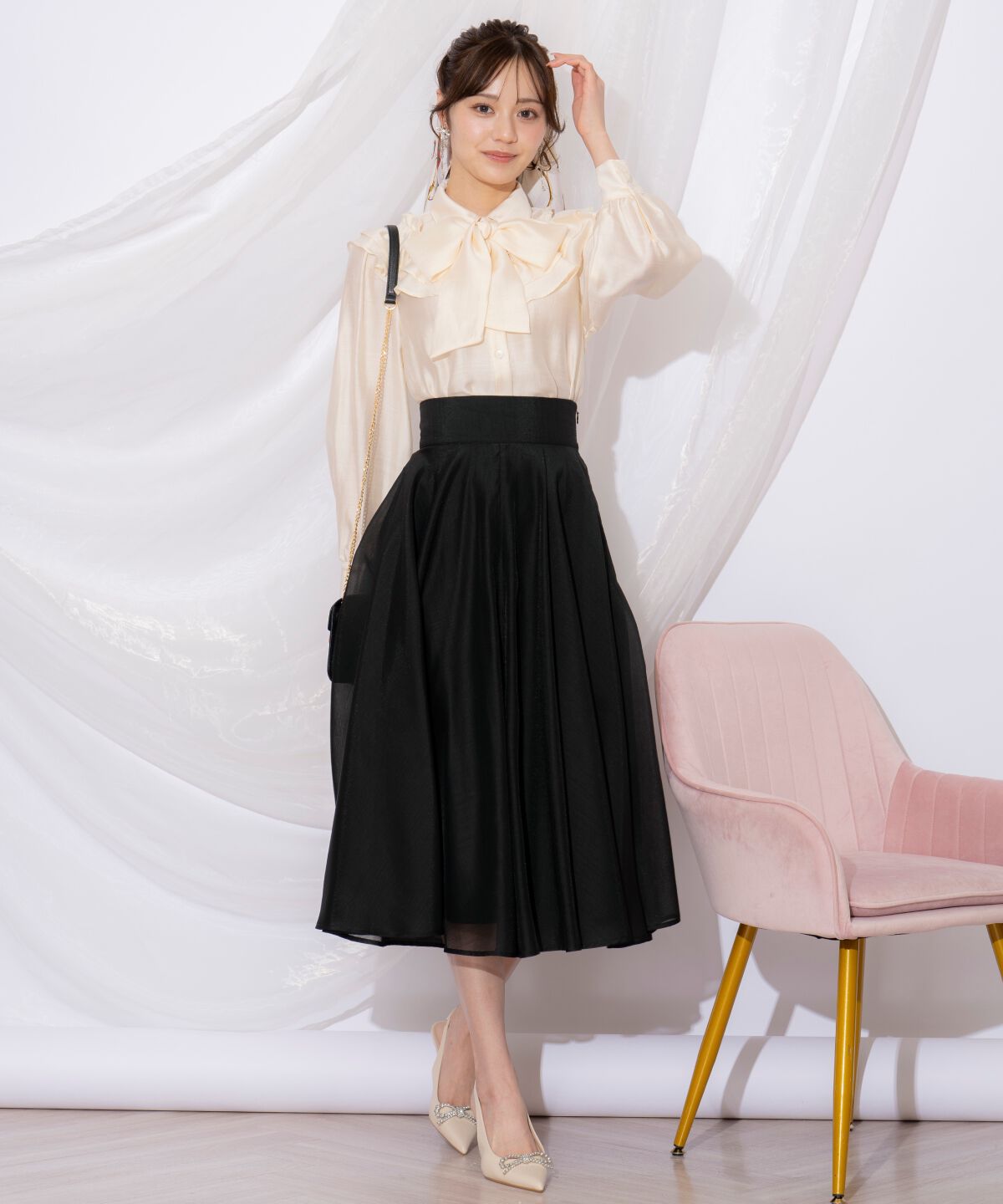 WILLSELECTION「ギャザーフリルボウタイブラウス」|シャツ・ブラウス|