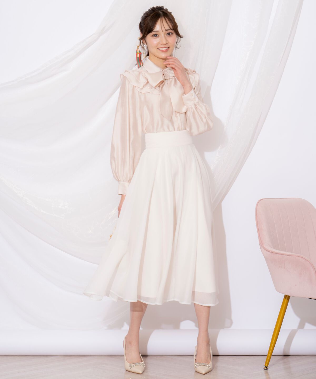 WILLSELECTION「ギャザーフリルボウタイブラウス」|シャツ・ブラウス|