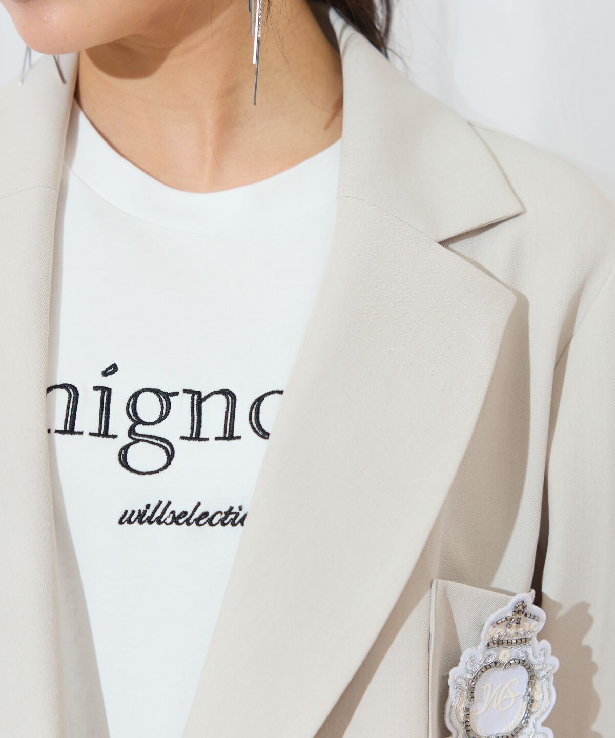 WILLSELECTION「エンブレム付きテーラードジャケット」|テーラードジャケット|