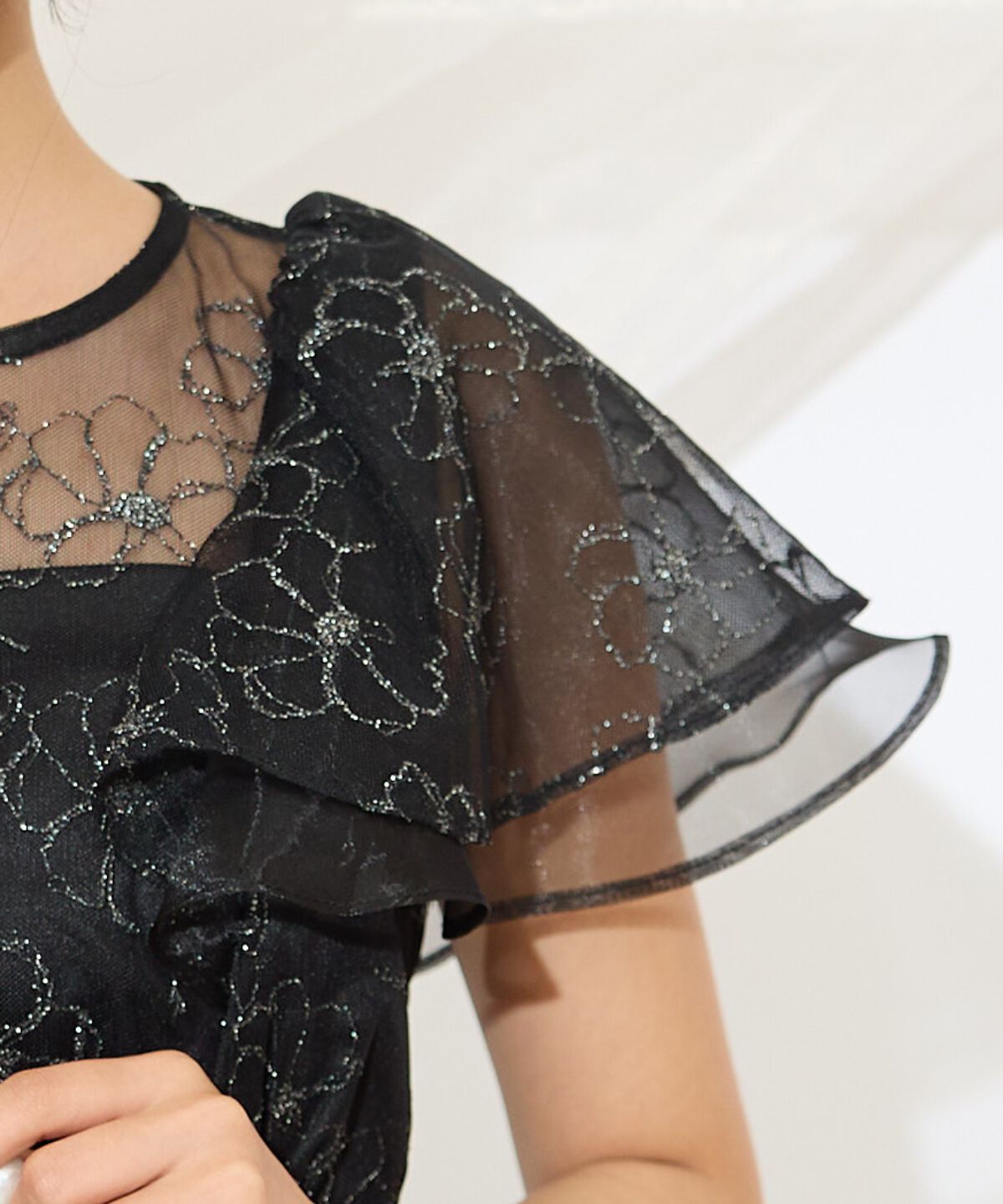 WILLSELECTION「ラッフルスリーブレースドレス」|ドレス|