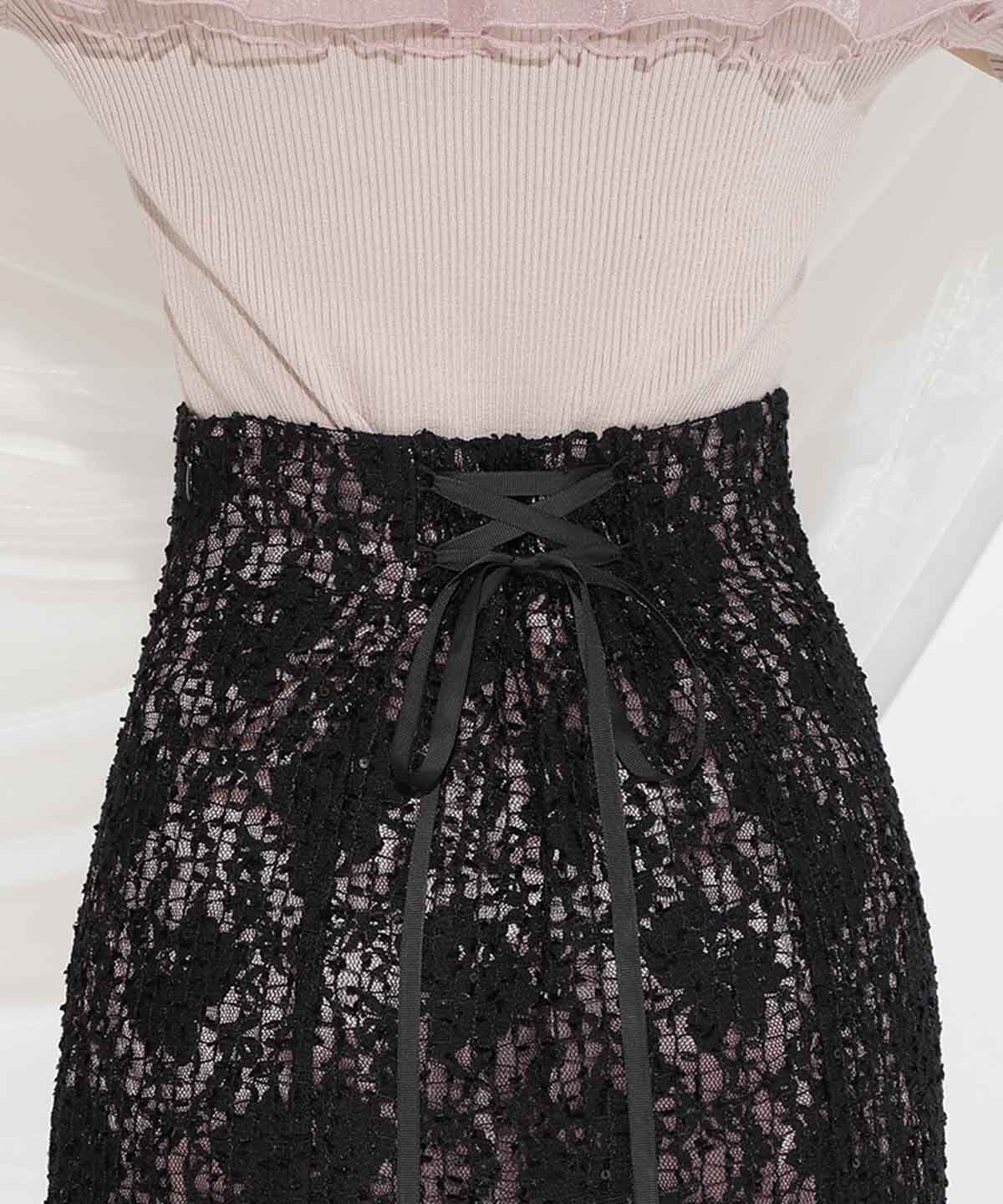 WILLSELECTION「スパンコールレースマーメイドスカート」|フレア|