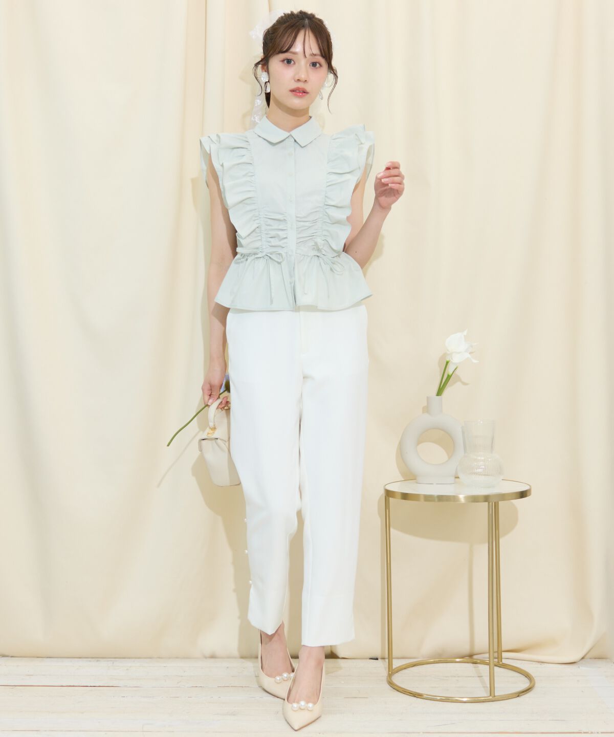 WILLSELECTION「ギャザーリボンフリルスリーブブラウス」|シャツ・ブラウス|