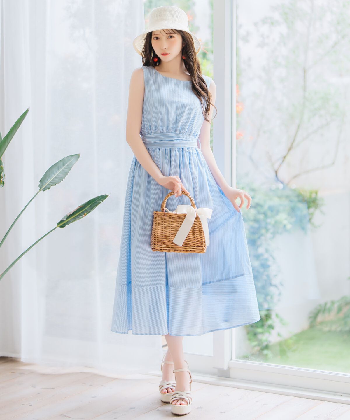 WILLSELECTION「ウエストシャーリングストライプワンピース」|ワンピース|