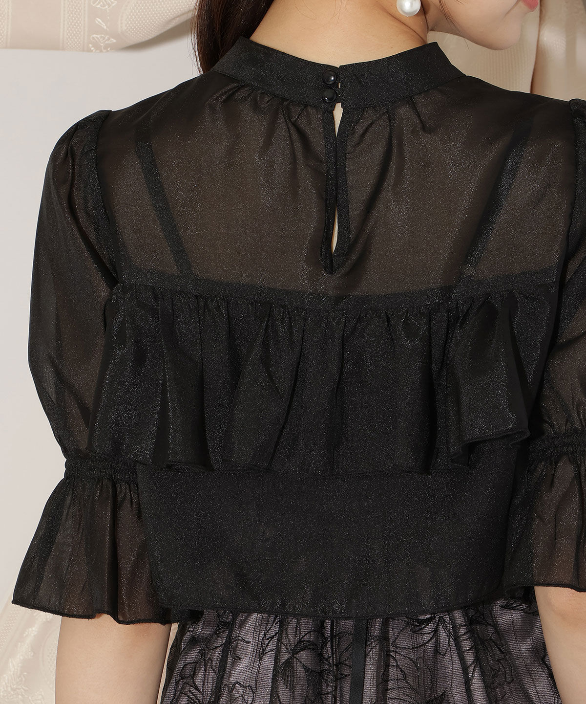 WILLSELECTION「フリル切り替えシフォンブラウス」|シャツ・ブラウス|