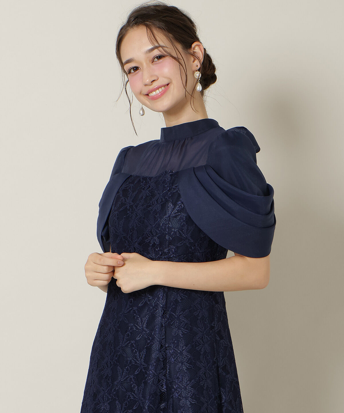 WILLSELECTION「シアーベールレースワンピース」|ドレス|