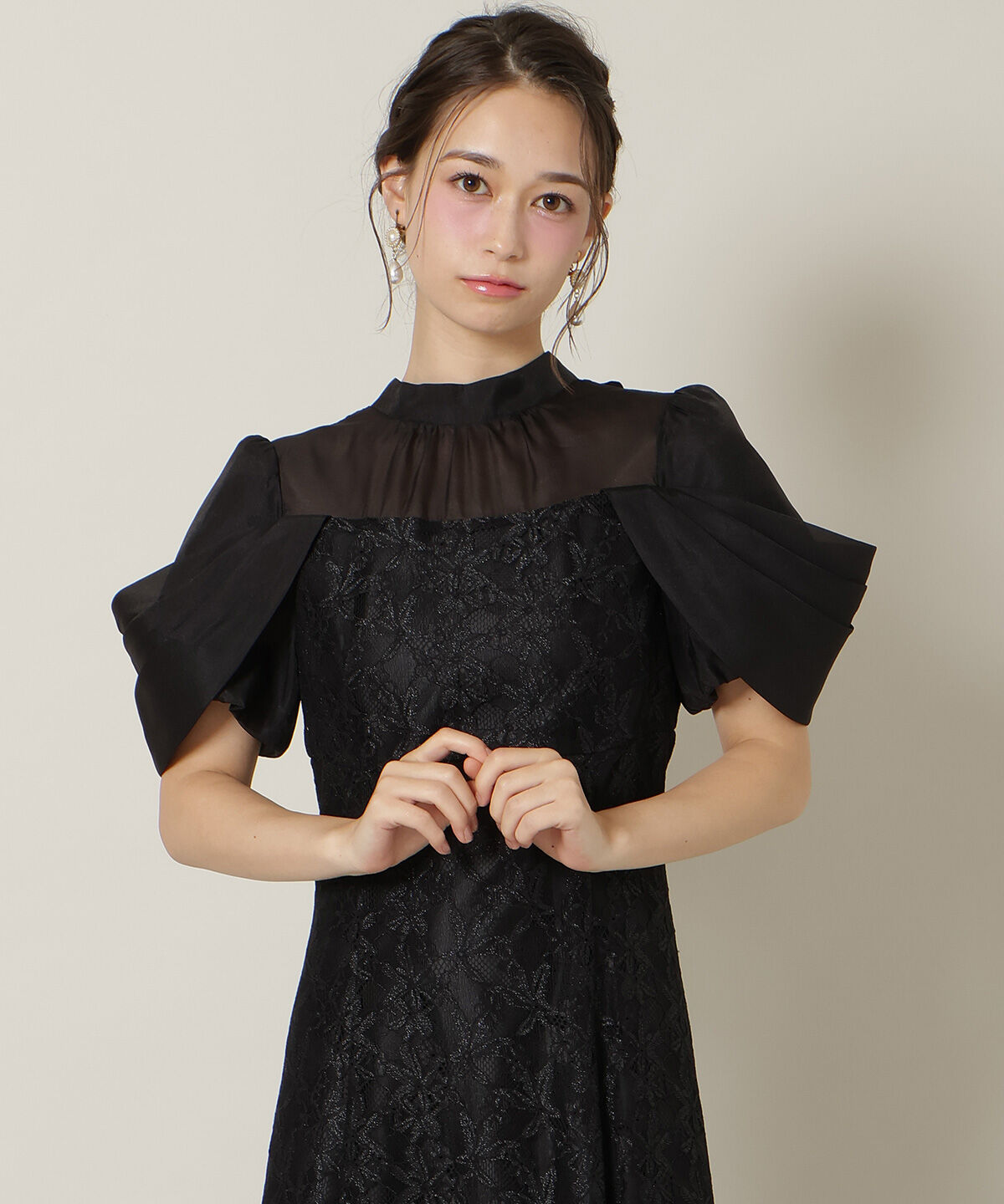 WILLSELECTION「シアーベールレースワンピース」|ドレス|