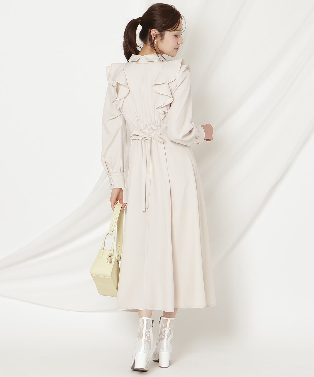 WILLSELECTION「ラッフルリボンタイフレアワンピース」|ワンピース|