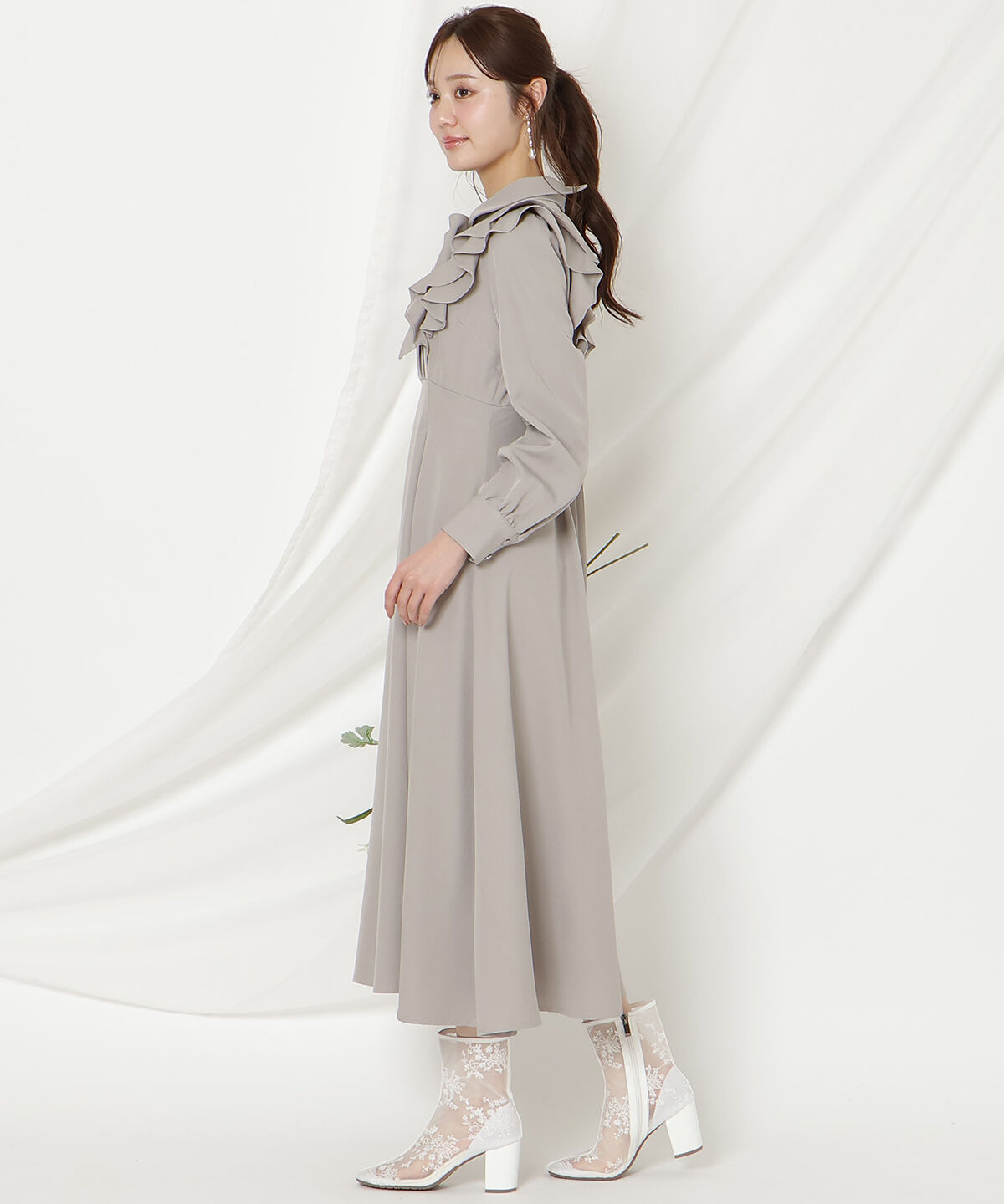 WILLSELECTION「ラッフルリボンタイフレアワンピース」|ワンピース|