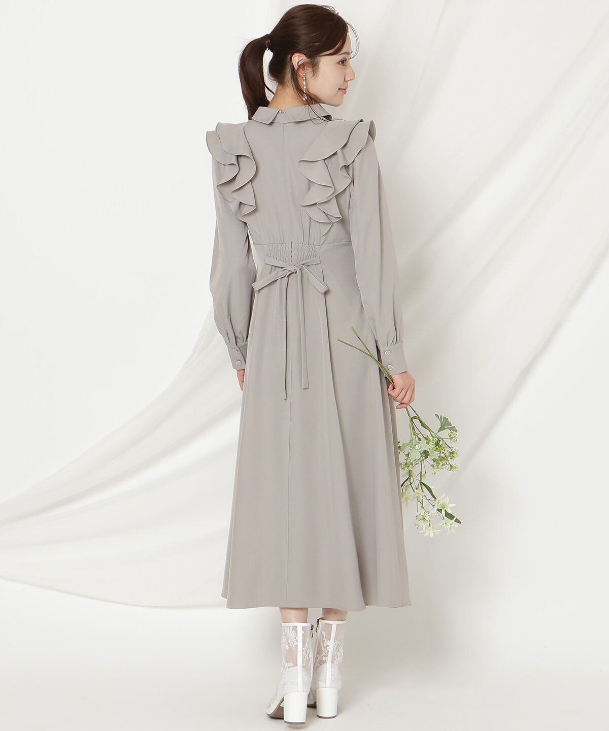 WILLSELECTION「ラッフルリボンタイフレアワンピース」|ワンピース|