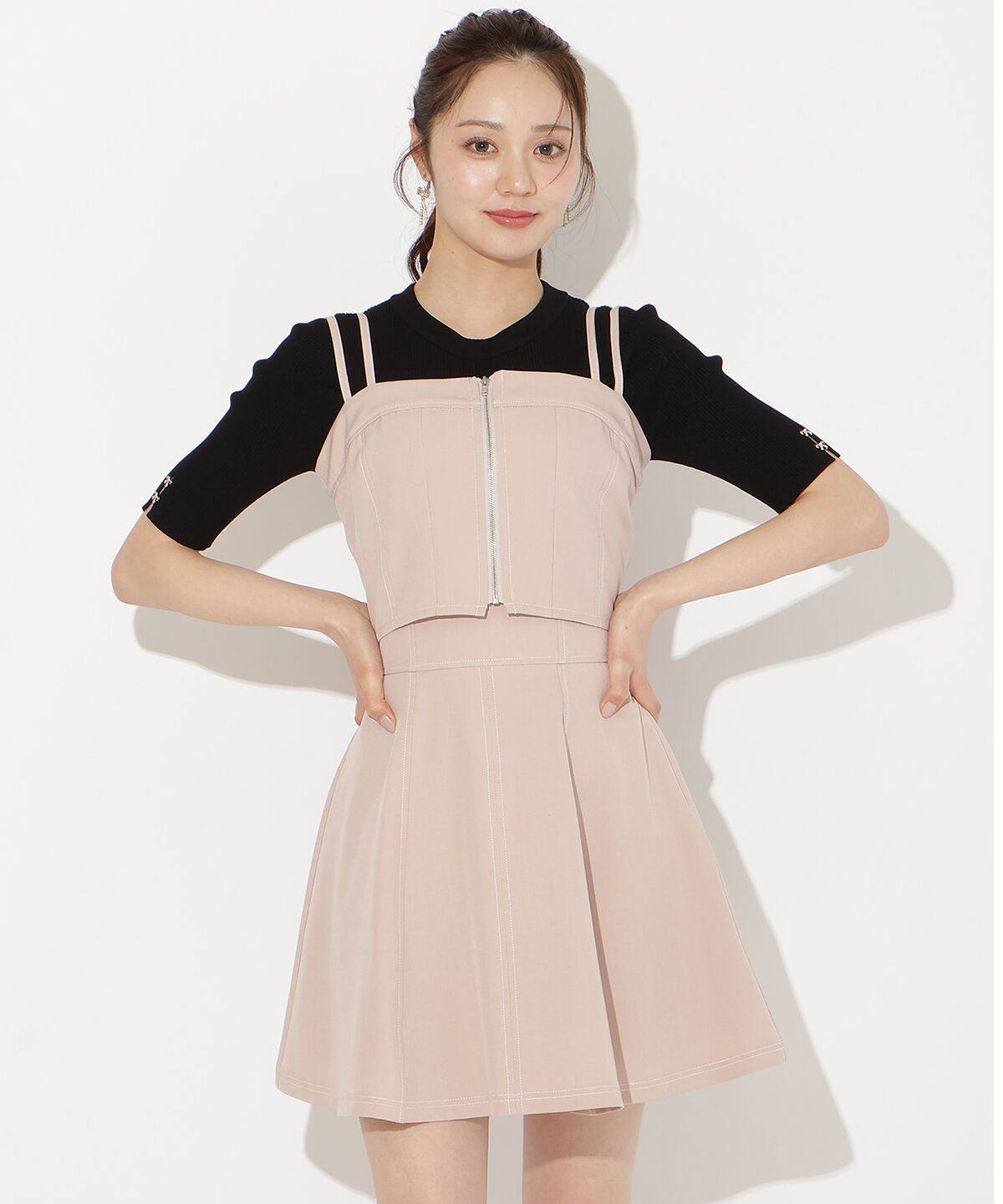 WILLSELECTION「フロントZIPデニムビスチェ」|その他|ピンク