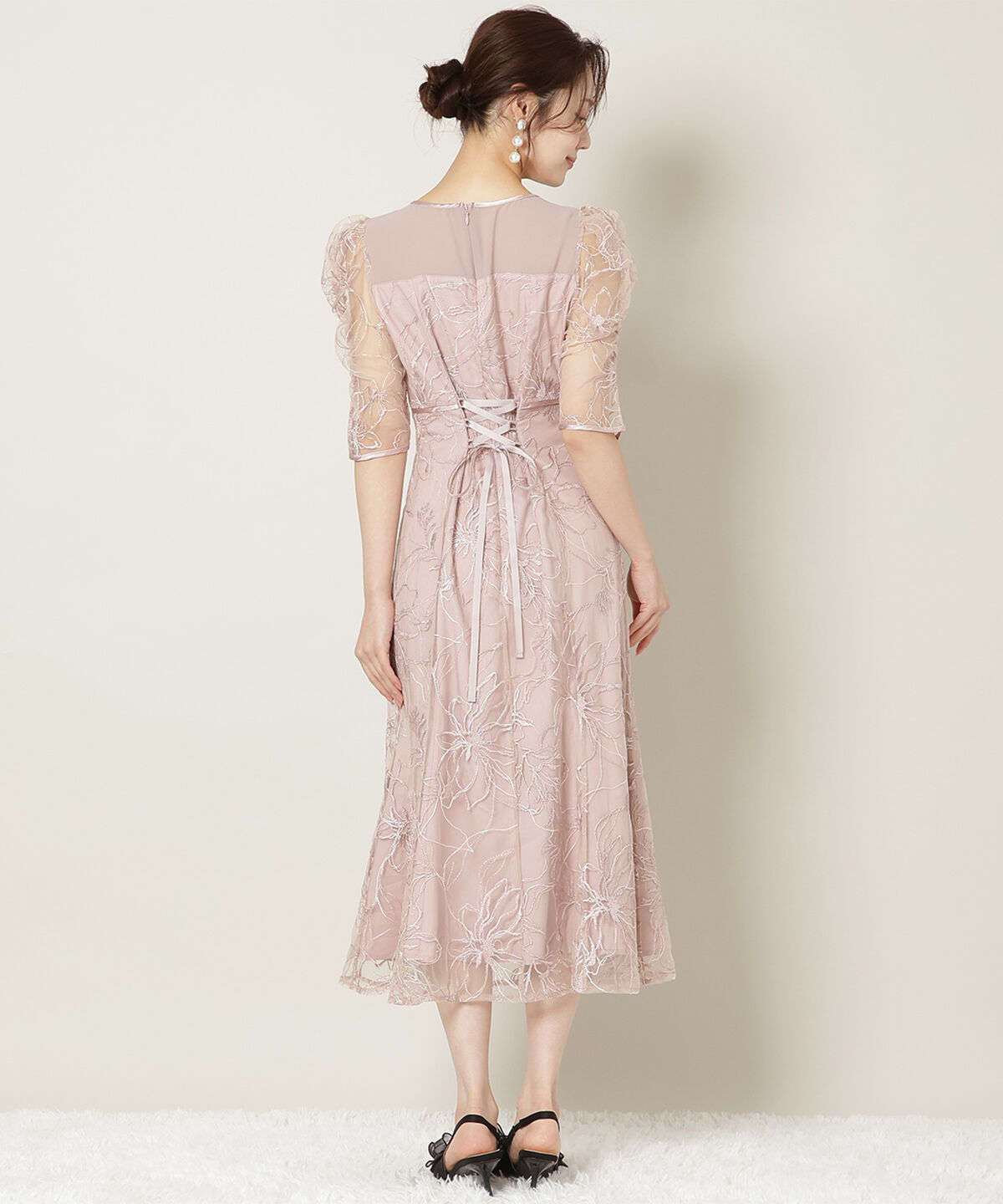 WILLSELECTION「刺繍レースアシンメトリーマーメイドワンピース」|ドレス|