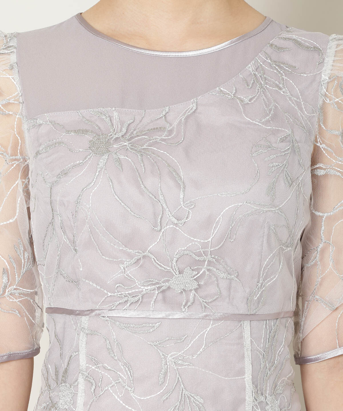 WILLSELECTION「刺繍レースアシンメトリーマーメイドワンピース」|ドレス|