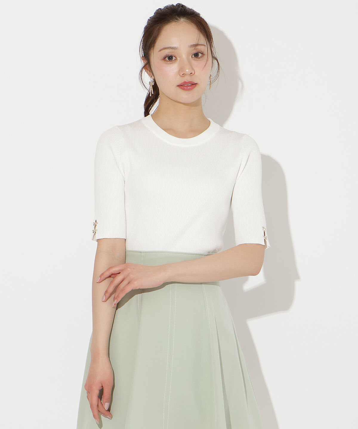 WILLSELECTION「袖口リボンリブニット」|ニット・セーター|オフ