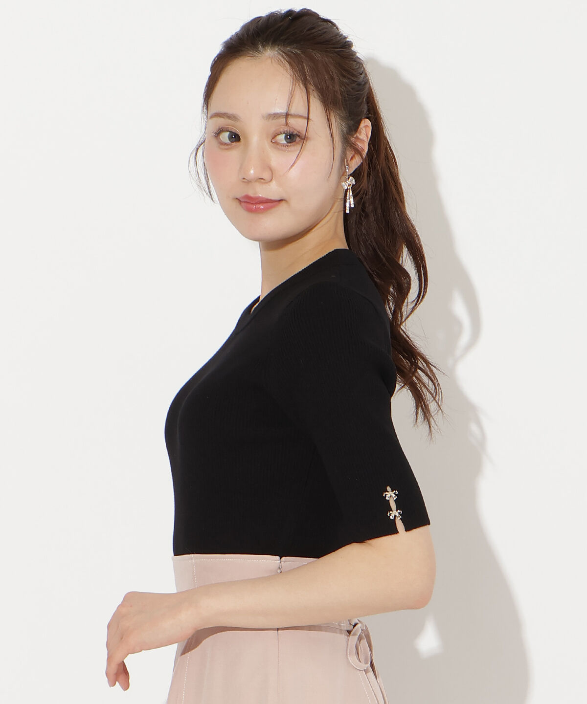 WILLSELECTION「袖口リボンリブニット」|ニット・セーター|