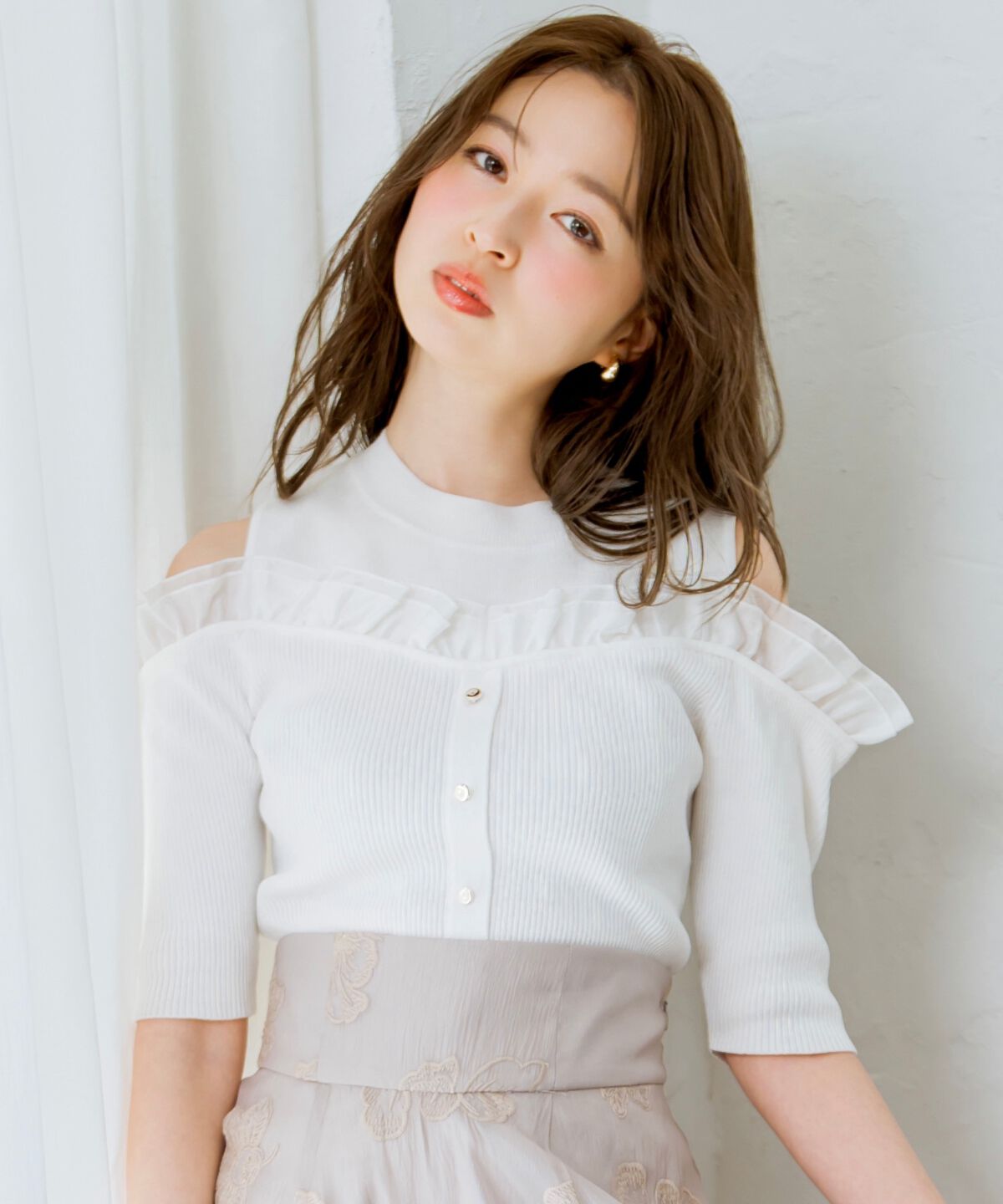 WILLSELECTION「フリルレイヤードリブニット」|ニット・セーター|