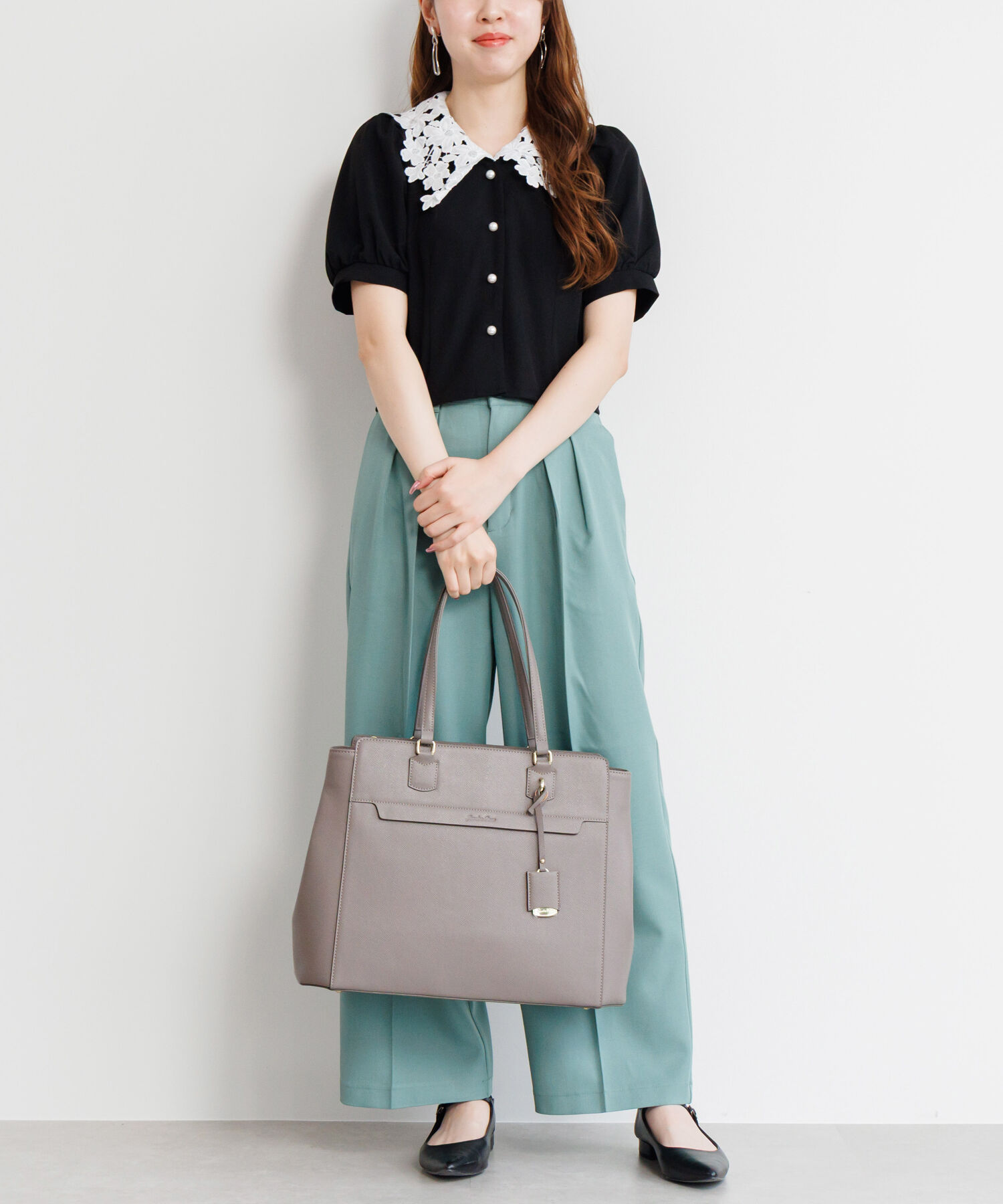 Jewelna Rose「ジュエルナローズ リモハピ トートバッグ A4サイズ PC収納 通勤 リモートワーク 15.6インチ 10771」|トートバッグ|