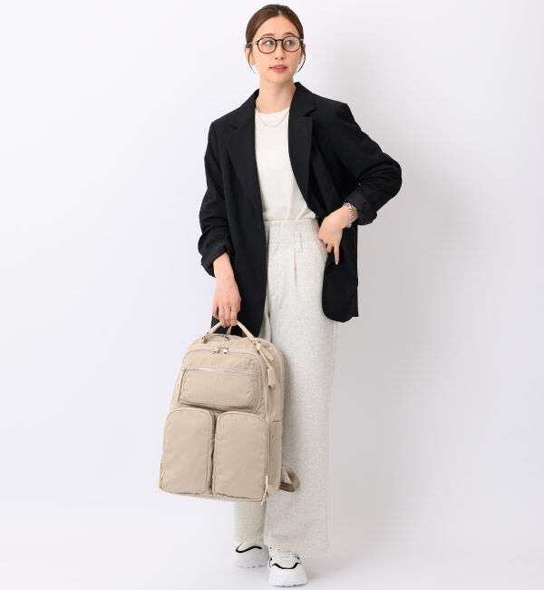 W&.Day/Night「W&.Day/Night ミュッケ オーガナイズドリュック B4サイズ 15.6インチPC収納 大容量 15577」|リュック|