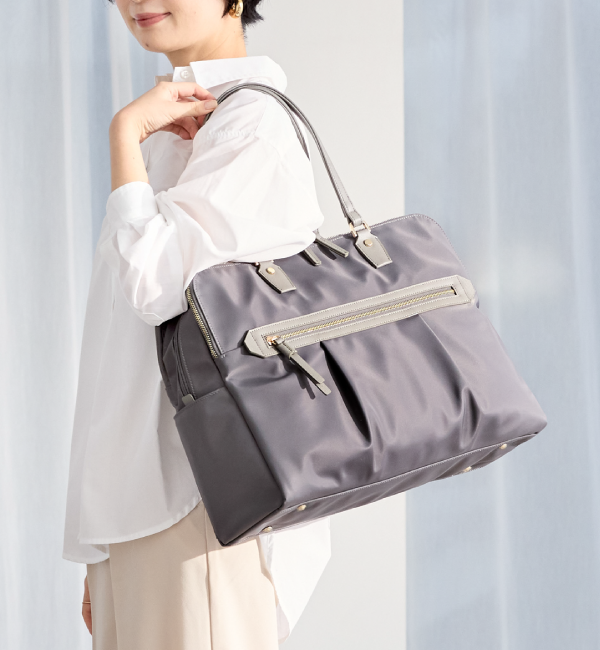 ace.「ace./エース ラポルテム トートバッグ B4 15.6インチサイズ レディースビジネス 68524」|トートバッグ|グレー