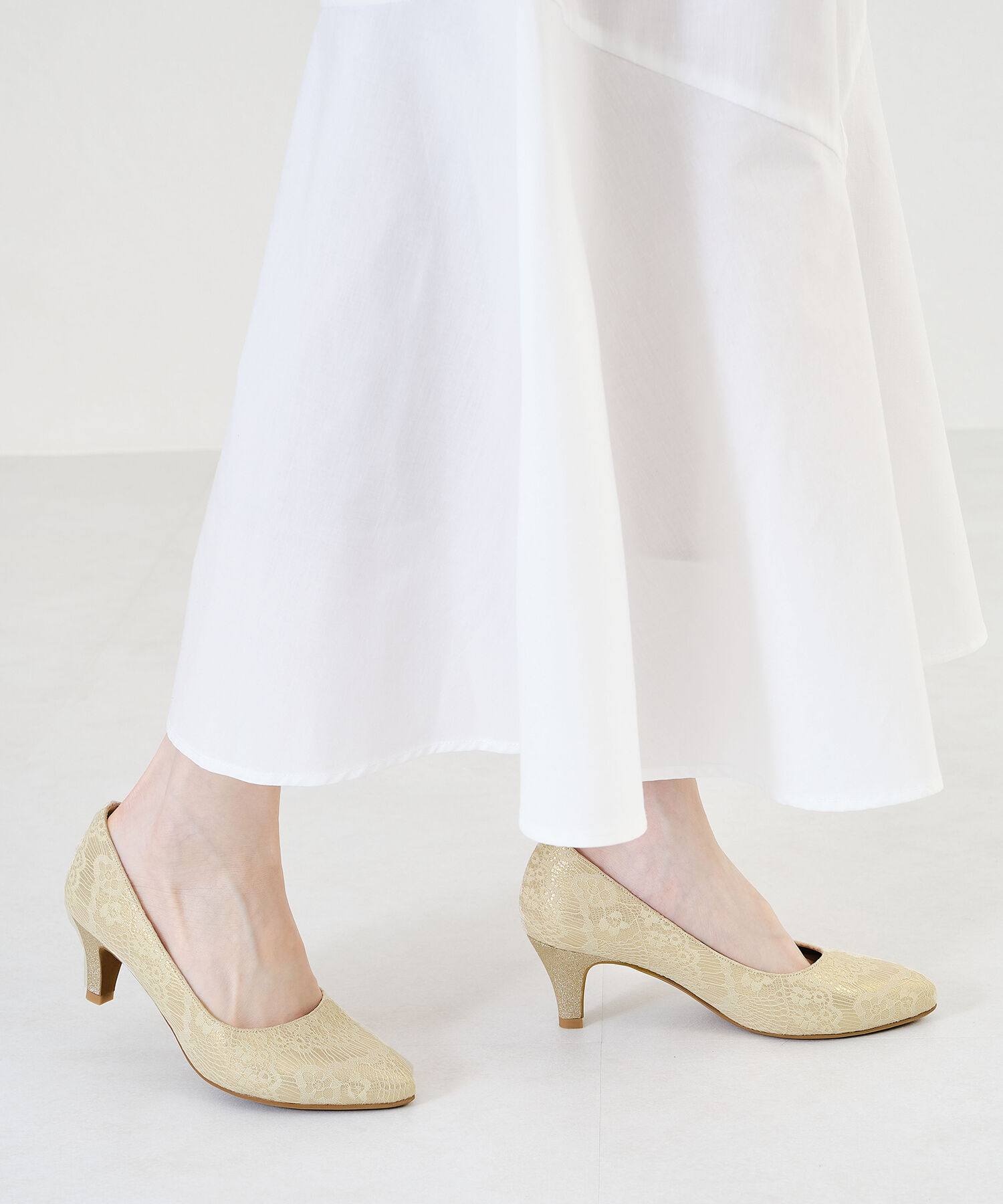 ORiental TRaffic「【アウトレット価格】グリッターヒールレースパンプス/R-2013 レース トレンド 人気」|パンプス|