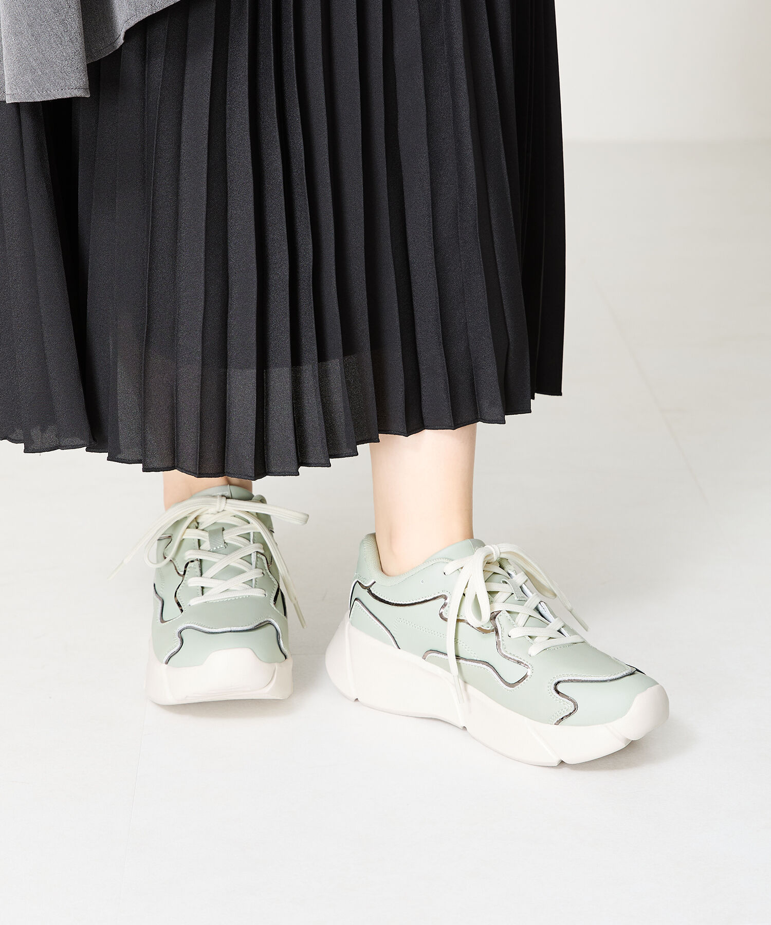 ORiental TRaffic「【トレンド】メタリックライン厚底スニーカー/OT3727」|スニーカー|