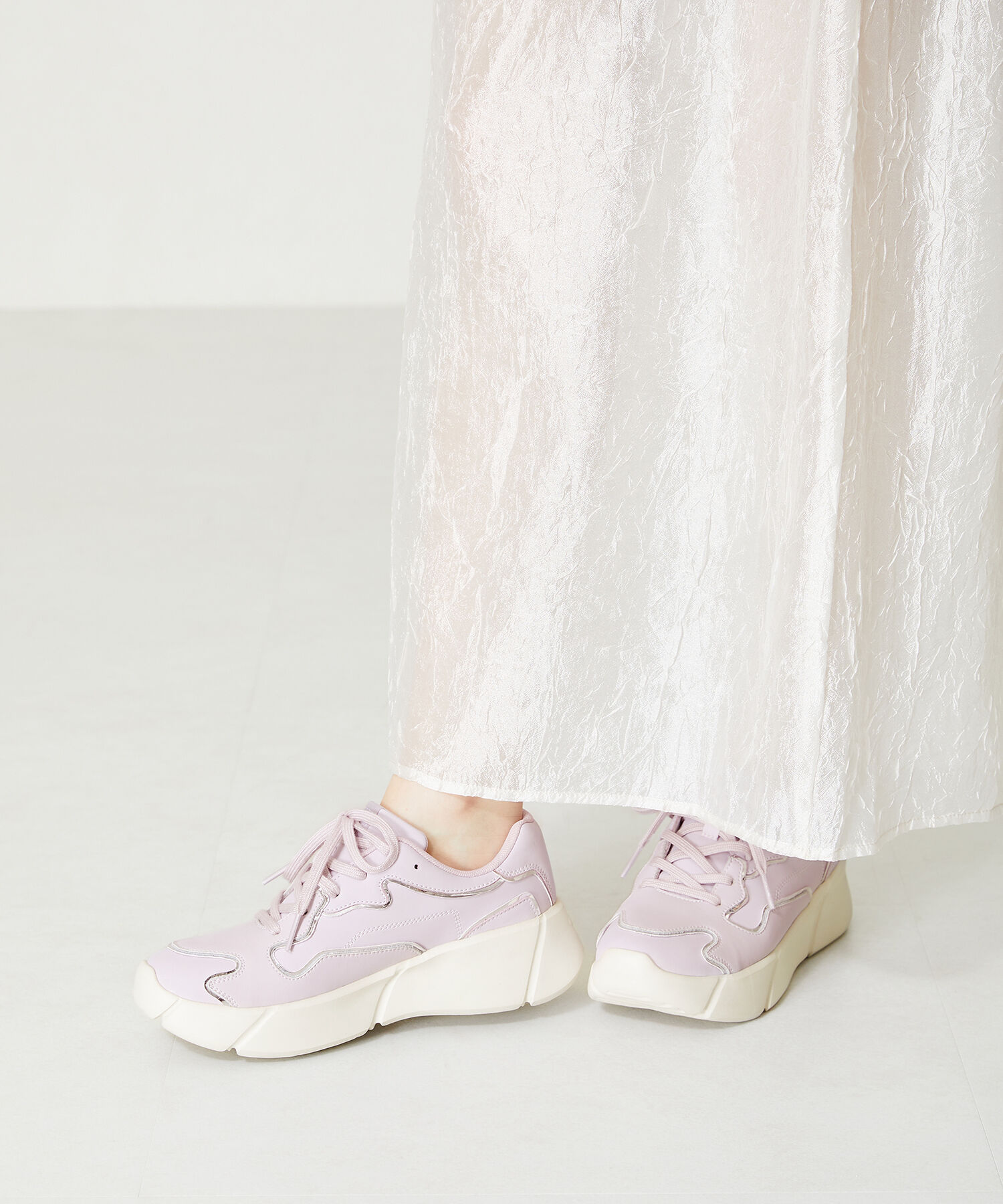 ORiental TRaffic「【トレンド】メタリックライン厚底スニーカー/OT3727」|スニーカー|