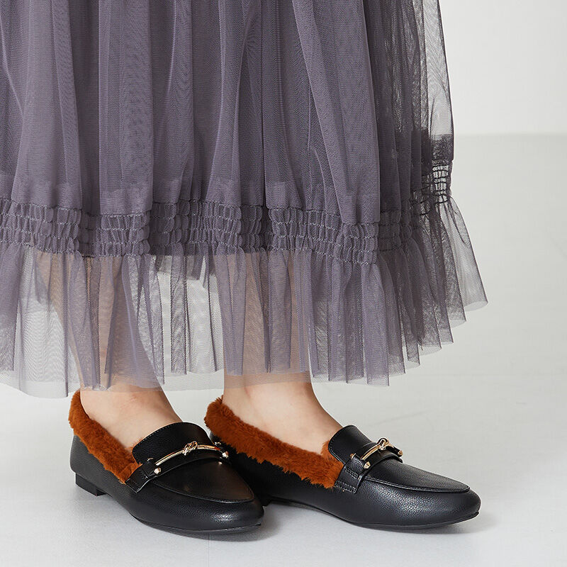 ORiental TRaffic「ゴールドモチーフファーローファー/31307」|パンプス|