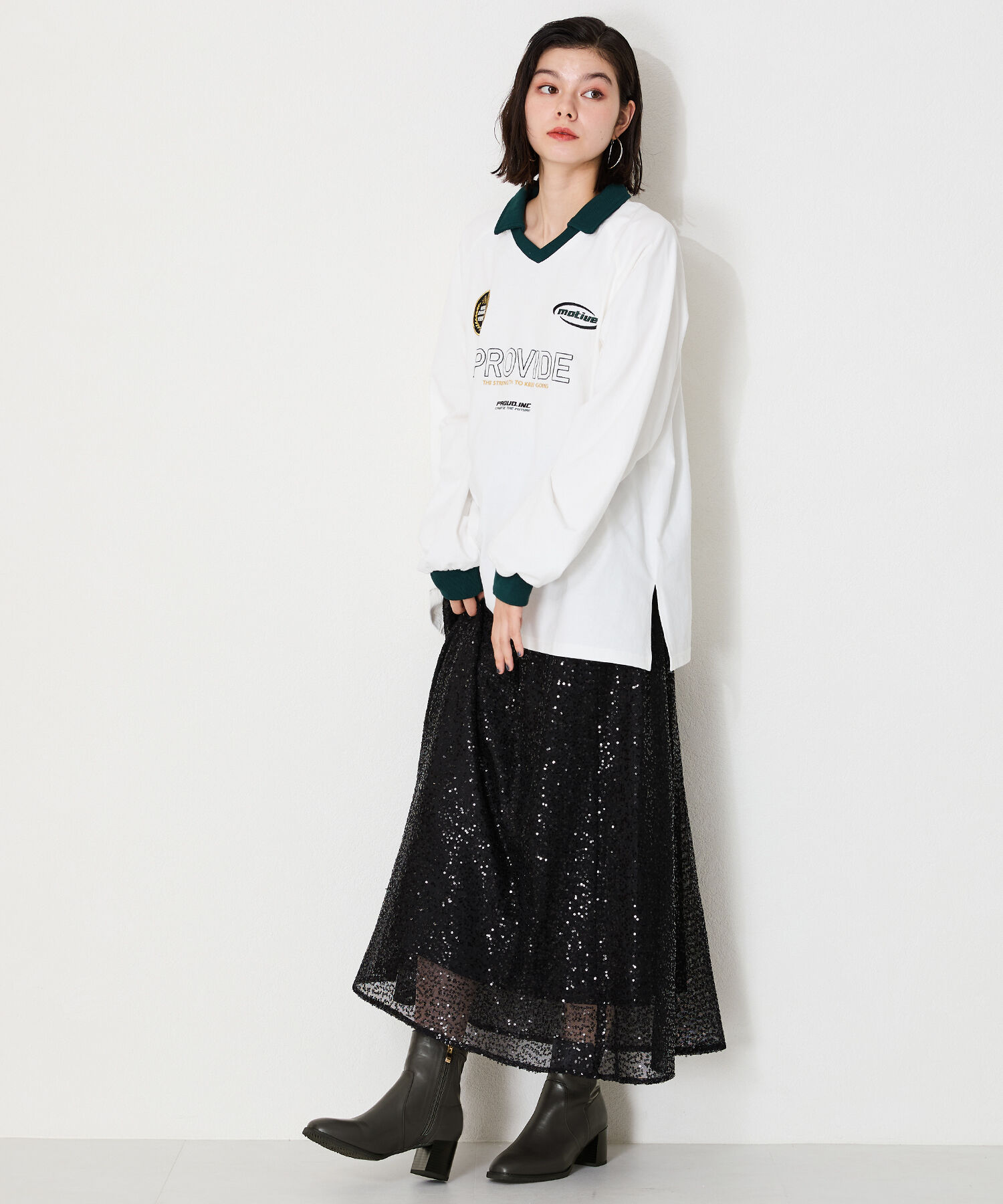 ORiental TRaffic「【 美脚 】 チャンキー ヒール ミドル ブーツ/31408 ヒール6ｃｍ 太ヒール 定番人気」|ショートブーツ|