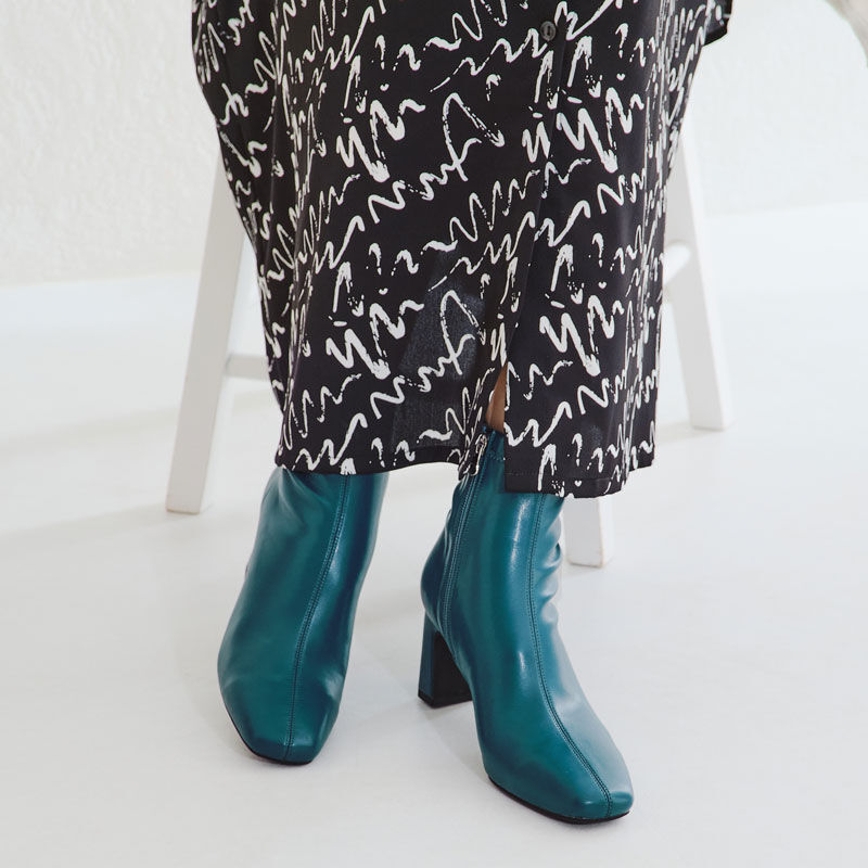 ORiental TRaffic「プレートヒールストレッチブーツ/31405」|ショートブーツ|