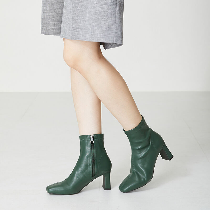 ORiental TRaffic「プレートヒールストレッチブーツ/31405」|ショートブーツ|GR