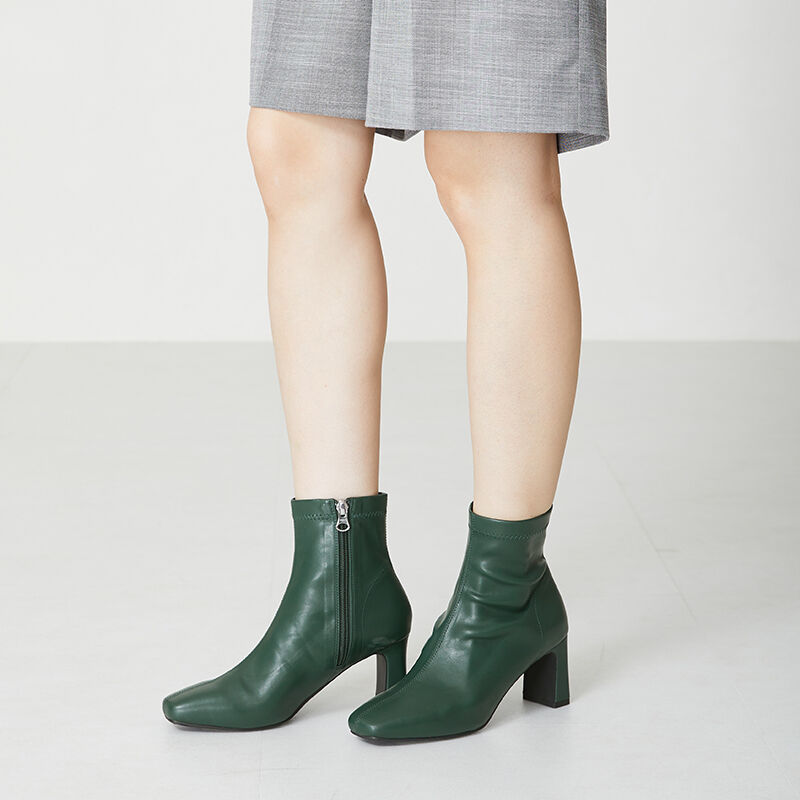 ORiental TRaffic「プレートヒールストレッチブーツ/31405」|ショートブーツ|