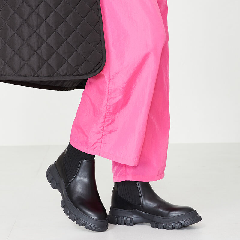 ORiental TRaffic「トラックソールリブニットブーツ/31404」|ショートブーツ|