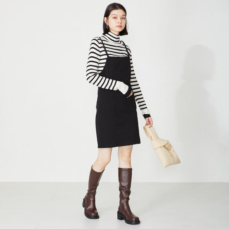 ORiental TRaffic「厚底 ストレッチ ヒール ロングブーツ /31514 ヒール7.5ｃｍ 美脚」|ロングブーツ|