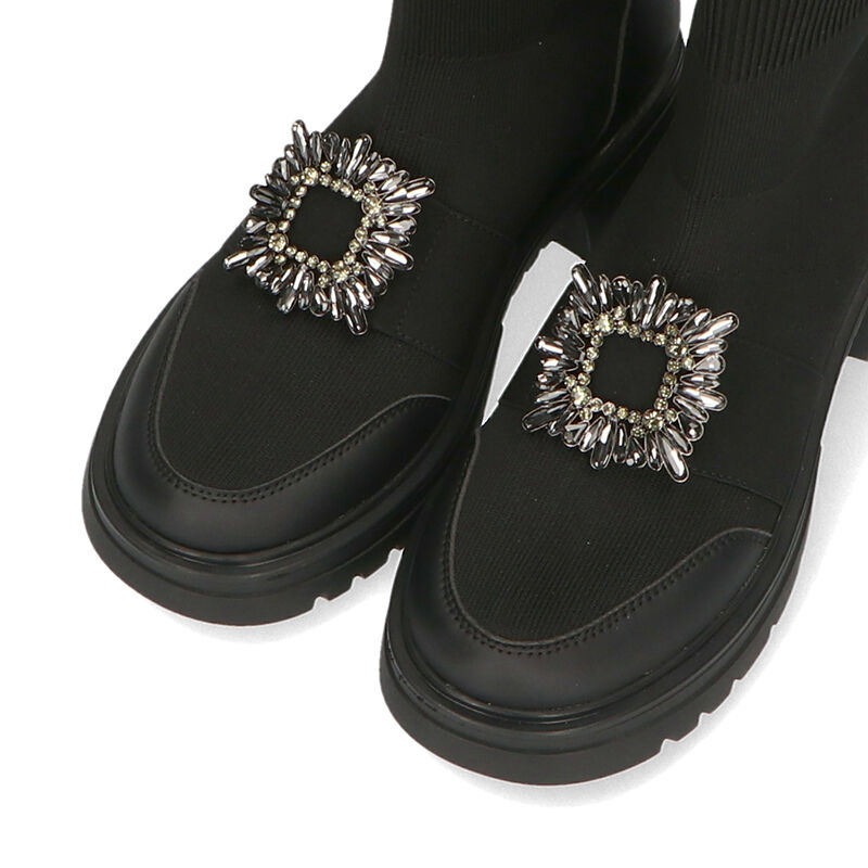 ORiental TRaffic「バックルビジューニットブーツ/31437」|ショートブーツ|